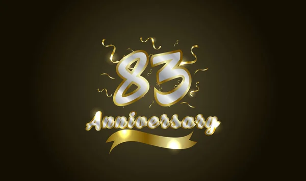 Anniversario Sfondo Celebrazione Con 83Esimo Numero Oro Con Parole Celebrazione — Vettoriale Stock