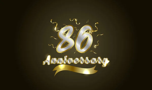 Anniversario Sfondo Celebrazione Con 86Esimo Numero Oro Con Parole Celebrazione — Vettoriale Stock