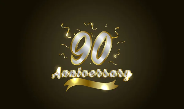 Anniversary Celebration Background 90Th Number Gold Words Golden Anniversary Celebration — 스톡 벡터