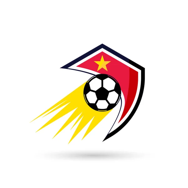 Futbol Logosu Futbol Kulübü Rozeti Kalkan Arkaplan Vektör Tasarımlı Futbol — Stok Vektör