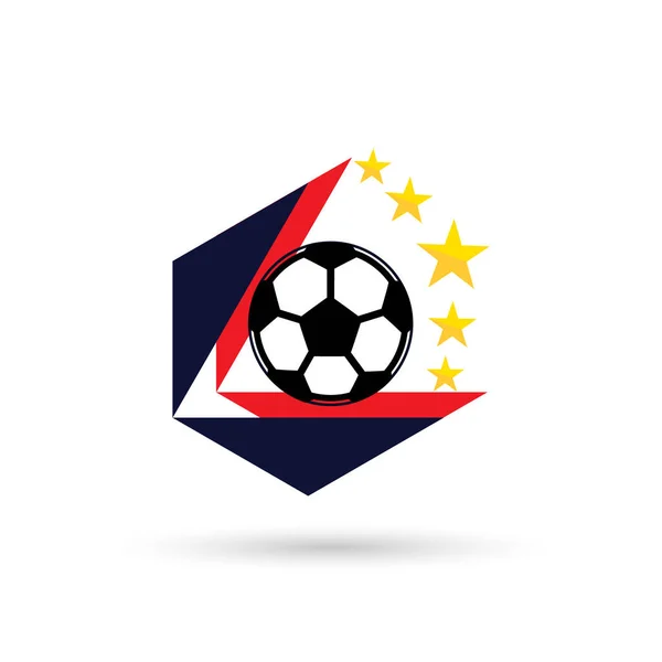 Logotipo Futebol Clube Futebol Assinar Distintivo Logotipo Futebol Com Design — Vetor de Stock