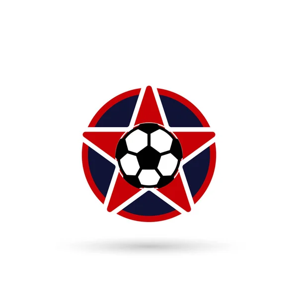 Logo Piłkarskie Albo Odznaka Klubu Piłkarskiego Logo Piłki Nożnej Ekranem — Wektor stockowy