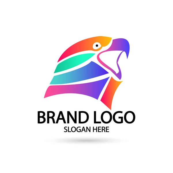 Falcon Logo Aigle Icône Vectoriel Illustration Design Couleur Dégradé — Image vectorielle