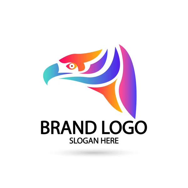 Falcon Aquila Logo Icona Vettoriale Disegno Illustrazione Colore Gradiente — Vettoriale Stock