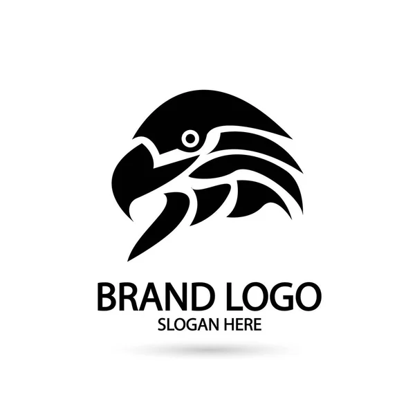 Falco Bianco Nero Aquila Logo Icona Vettoriale Illustrazione Design — Vettoriale Stock