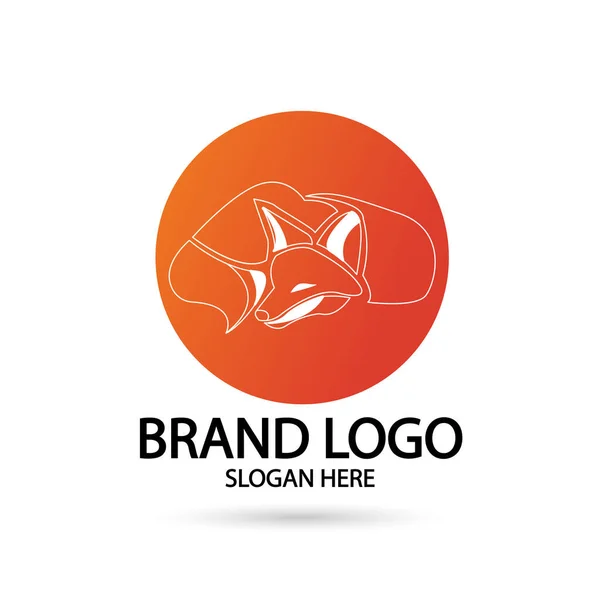 Volpe Creativa Animal Modern Simple Design Concept Logo Set Illustrazione — Vettoriale Stock