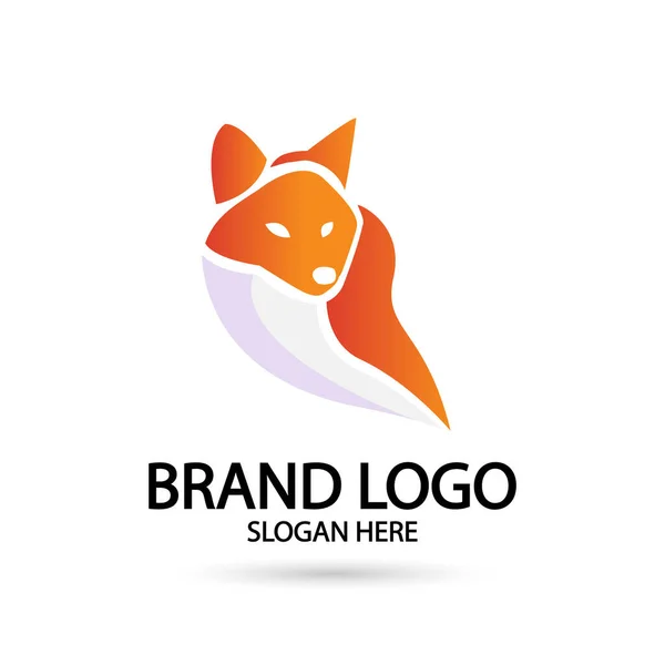 Volpe Creativa Animal Modern Simple Design Concept Logo Set Illustrazione — Vettoriale Stock