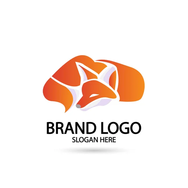 Yaratıcı Tilki Modern Basit Tasarım Logosu Vektör Llüstrasyonu — Stok Vektör