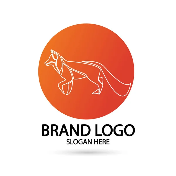 Creatieve Vos Animal Modern Simple Design Concept Logo Set Vector — Stockvector