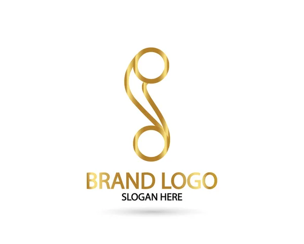 Brief Gekoppeld Monogram Goud Logotype Vectorlogo — Stockvector