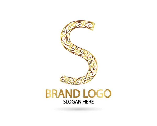 Brief Gekoppeld Monogram Goud Logotype Vectorlogo — Stockvector