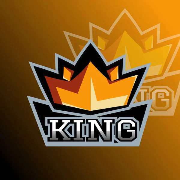 King Crown Sports Logo Mascotte Logo Bewerkbare Vector Vector Sport Rechtenvrije Stockvectors