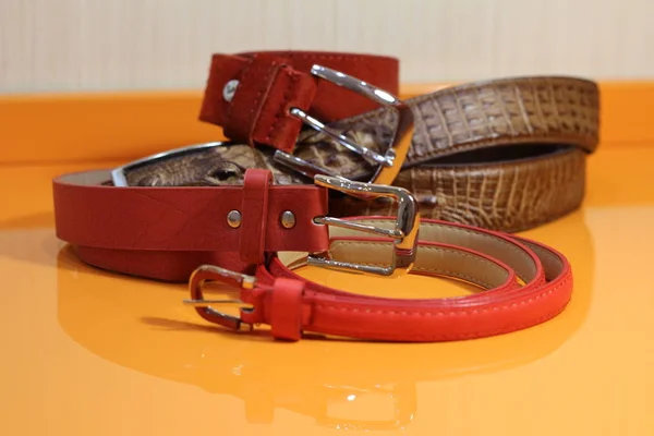 the straps on an orange background