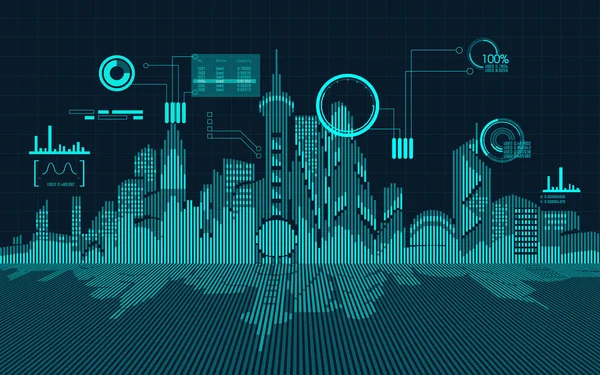 Abstrakter Technologiehintergrund Digitales Bauen Modernen Stil Konzept Der Technologiewelt — Stockvektor