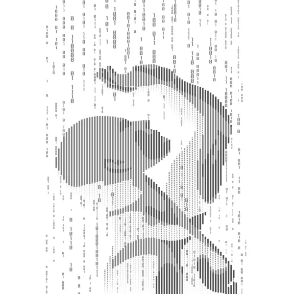 二进制雨与数字人 数字技术的概念 — 图库矢量图片