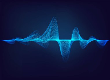 abstract digital green blue equaliser, sound wave pattern element clipart