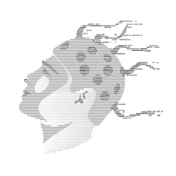 Concept Technology Advancement Digital Face Scanning Brain Helmet Man Combined — Stock Vector