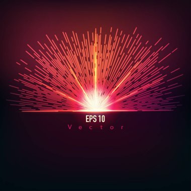 Gün batımının renkli ışınla ışık efekti