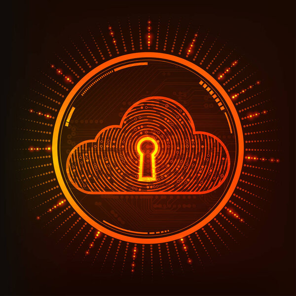 облачный символ в сочетании с электронной доской, концепция облачных вычислений
