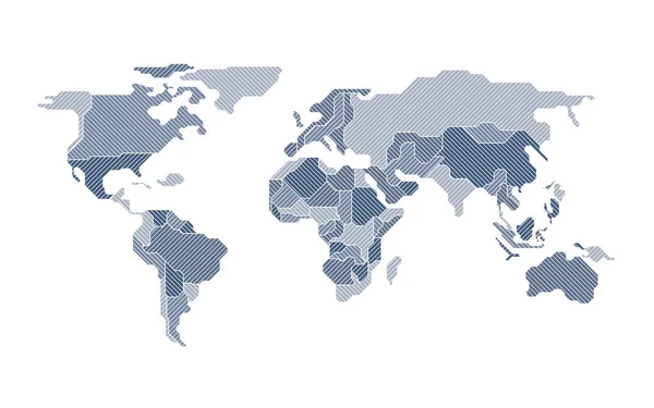 デザインされた世界地図国 — ストックベクタ