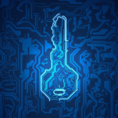 Elektronik anahtar sistemi fütüristik tarzda, elektronik pano anahtar şekliyle birleştirilmiş