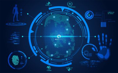 Fütürist renkli kaplan kafası, aslan kafası şekli ve elektronik pano, güçlü teknoloji kavramı.