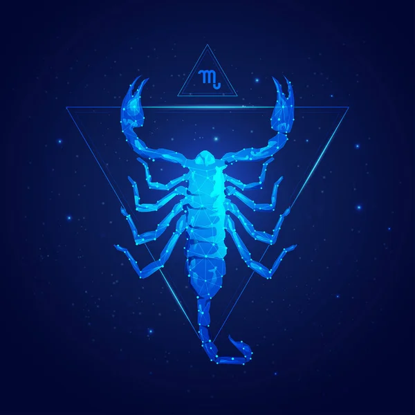 Scorpio Horoskop Znamení Dvanácti Zvěrokruhu Galaxií Hvězdy Pozadí Grafika Drátěného — Stockový vektor