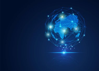 İletişim dünyası konsepti, tel örgülü kablo grafiği