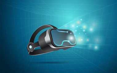 ızgara boyut ve aydınlatma efektli gerçekçi Vr kulaklığı