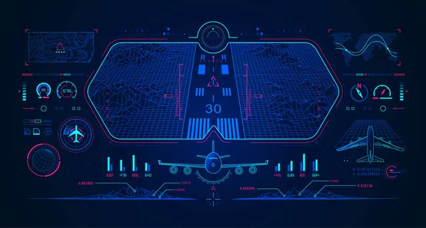 Havacılık teknolojisi kavramı, dijital radar ile uçak arayüzü grafik
