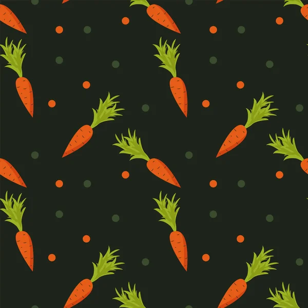 Seamless pattern with carrots on dark background