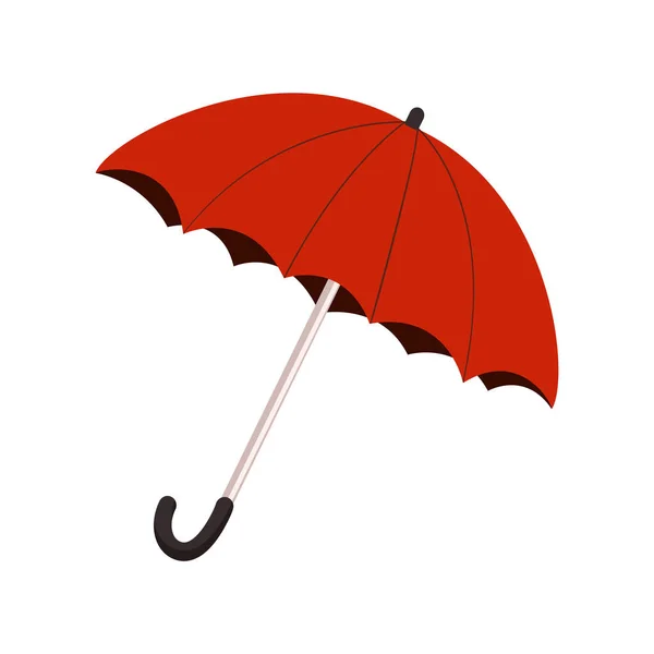 Vector illustration of classic elegant opened red umbrella isolated on white background. — Stock Vector