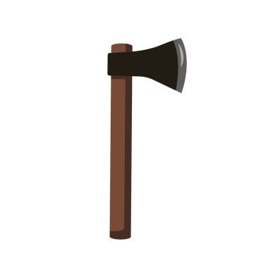 Yürüyüş baltası. Beyaz bir arka planda izole edilmiş. Stok vektör grafikleri.