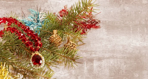 Kare kavramı arka plan christmas dekorasyon, takı ve garland. Noel Takı Seti. — Stok fotoğraf