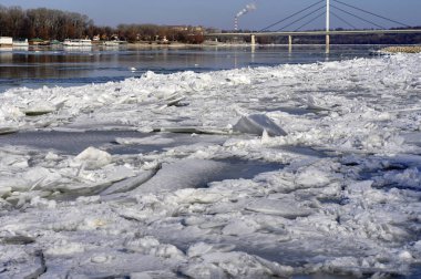 buz çarşaf float nehir Tuna