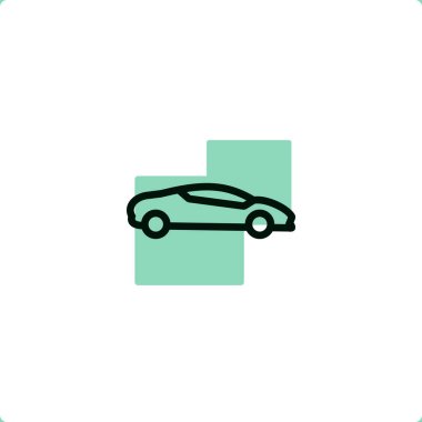 Mobil ve web tasarımı için spor araba simgesi.