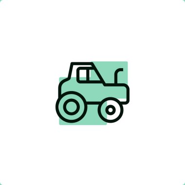 Mobil ve web tasarımı için traktör simgesi.