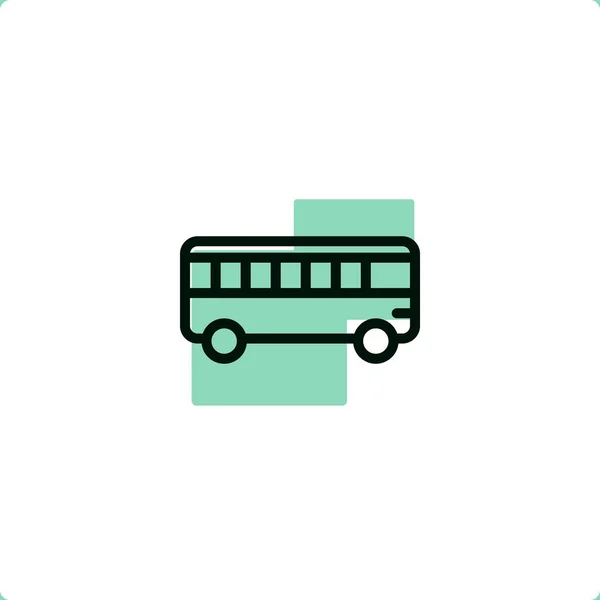 Otobüs çizgisi simgesi tasarımı siyah ve yeşil renk — Stok Vektör
