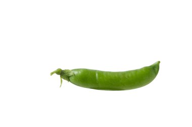 Beyaz arka planda soyutlanmış taze bezelyeler..