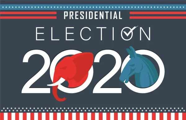Presidential Election Banner Dark Background Year 2020 American Election Campaign — Stock Vector