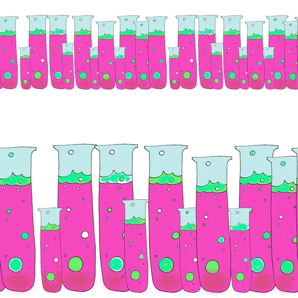 bright illustration of chemical supplies.seamless pattern