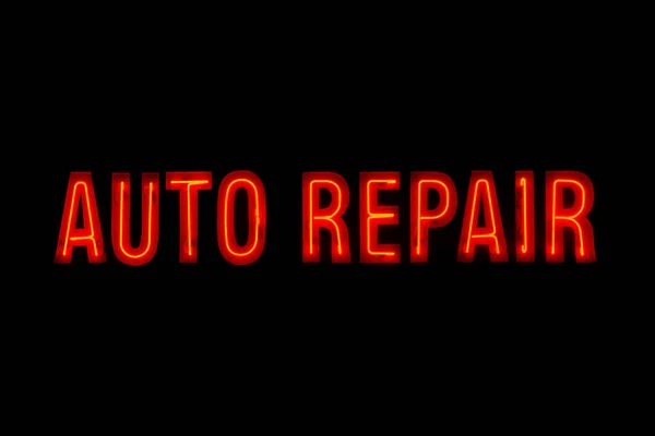 Vintage Auto Repair Neon Sign Red — Stock Photo, Image