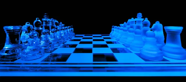 Glass Chess Set — Stock Photo, Image