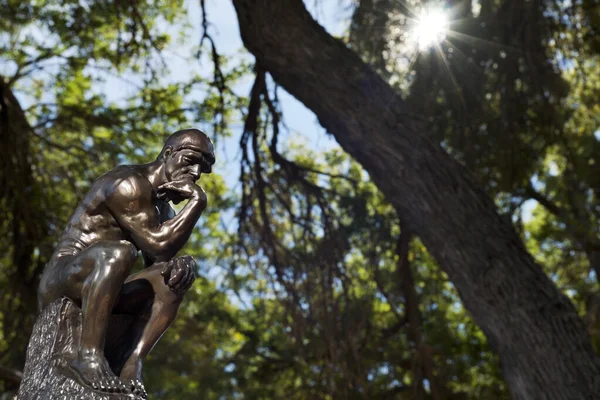 Rodin 's The Thinker in Woods — Fotografia de Stock
