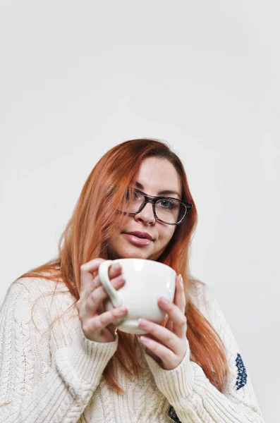 Redhead with Coffee — 스톡 사진