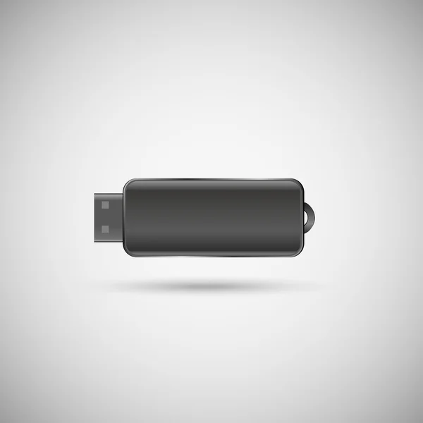 Gray USB flash drive on a white background — Stock vektor