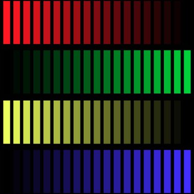 siyah bir arka plan üzerinde renkli şeritler