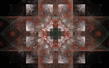 Karanlık bir arka plan üzerinde Ortaçağ amblemi