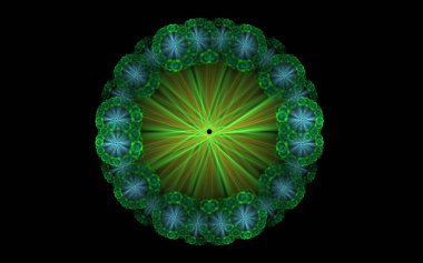 Siyah bir zemin üzerine yeşil soyut sembolü