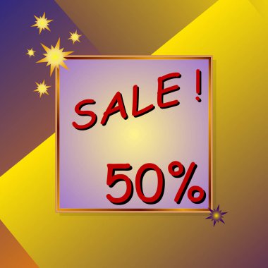 degrade arka plan üzerinde yüzde elli indirim